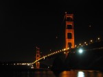 Krabbfiske vid Golden Gate by night